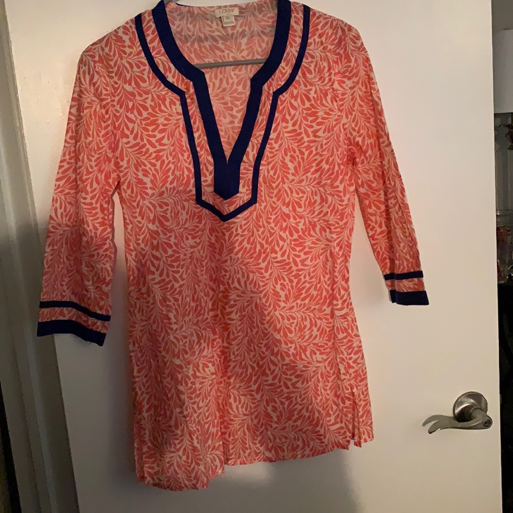 XS J Crew coral peasant top
